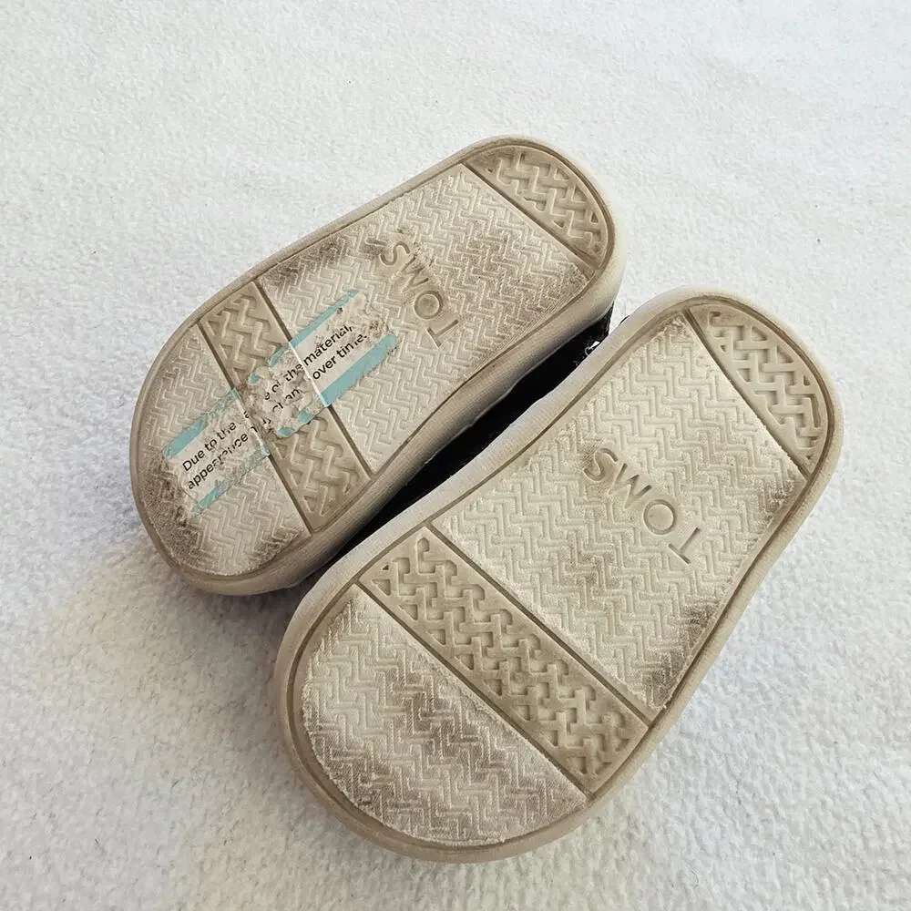Toms Black Glitter Slip-On Baby & Walker Shoes
